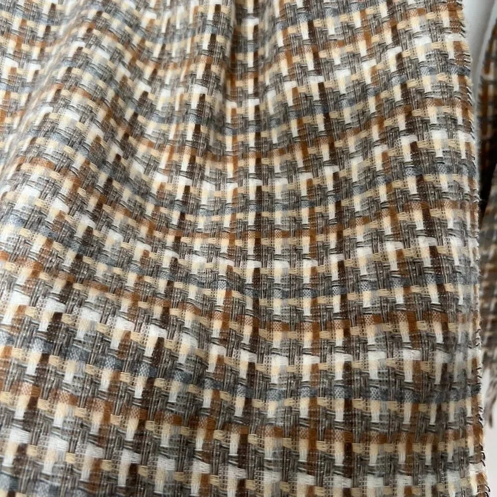 Cashmink v. fraas Germany Woven Neutral fringe scarf vintage